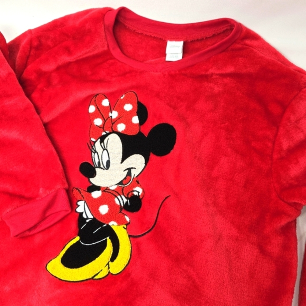 Disney Minnie Mouse Red Pullover Sweater Junior's‎ Size L 11-13 Super Soft EUC.